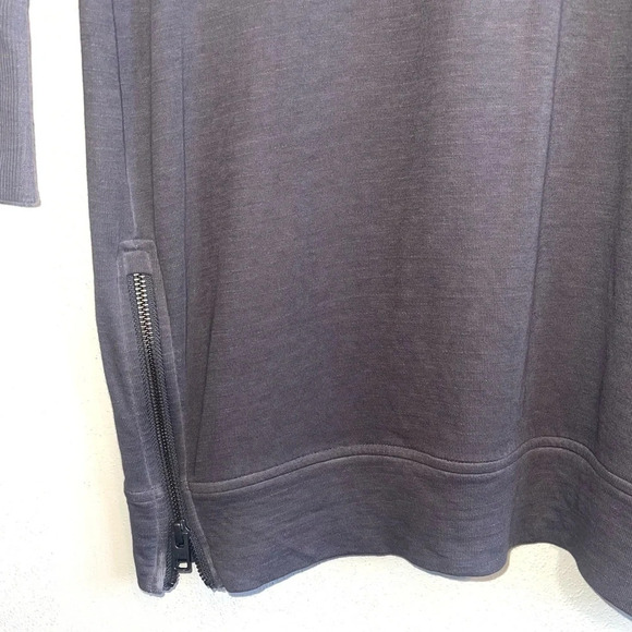 Athleta Dark Gray Side Zip Knee-length Sweatshirt Dress Small Women’s - Picture 5 of 12